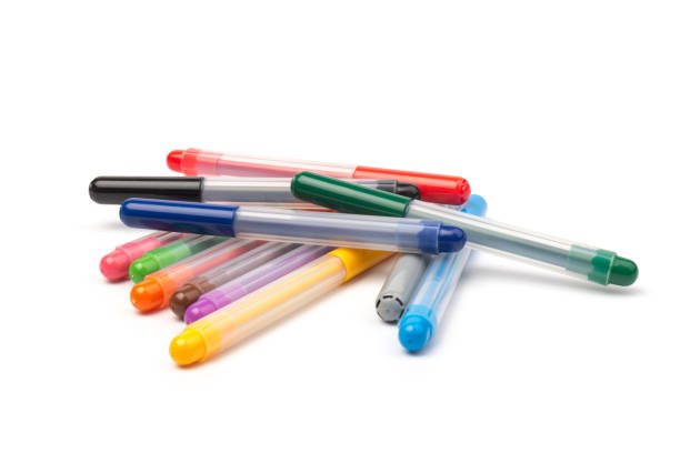 istock Colorful marker pen set on isolated background with clipping path. Vivid highlighter and blank space for your design or montage 1226071165