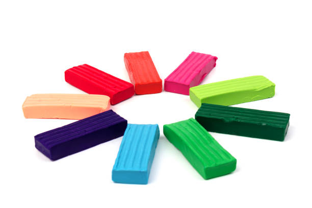 istock Group of colorful plasticine isolated on white background 1226071184