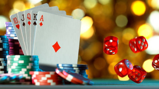 istock Poker still life with rolling gaming dices 1226074798