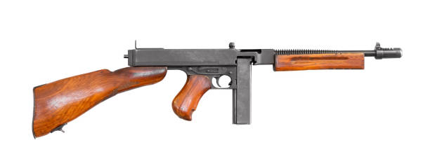 istock Image of a World War II american submachine gun isolated on white background 1226079145
