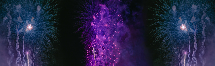 Fireworks with magenta sparkles