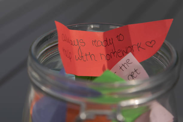 istock Thank you jar with message 'always ready to help with homework' 1226081062