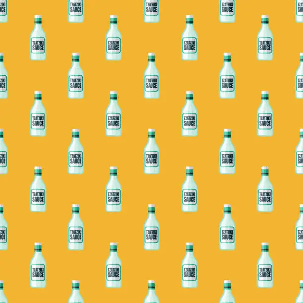 Vector illustration of Tzatziki Condiment Pattern