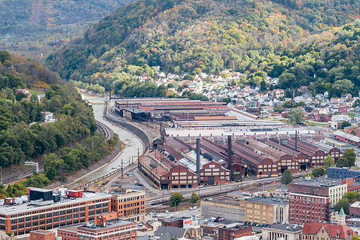 The Town Of Johnstown Showing Steel Mills And Some Housing