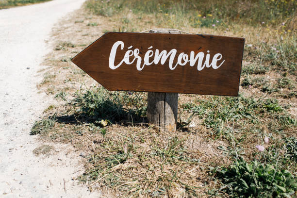 istock Direction signs for guests to the ceremony area. 1226085283