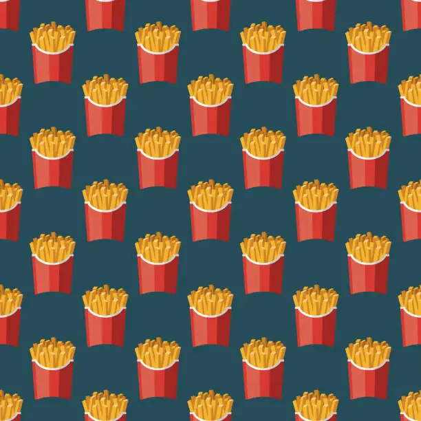 Vector illustration of French Fries Pattern