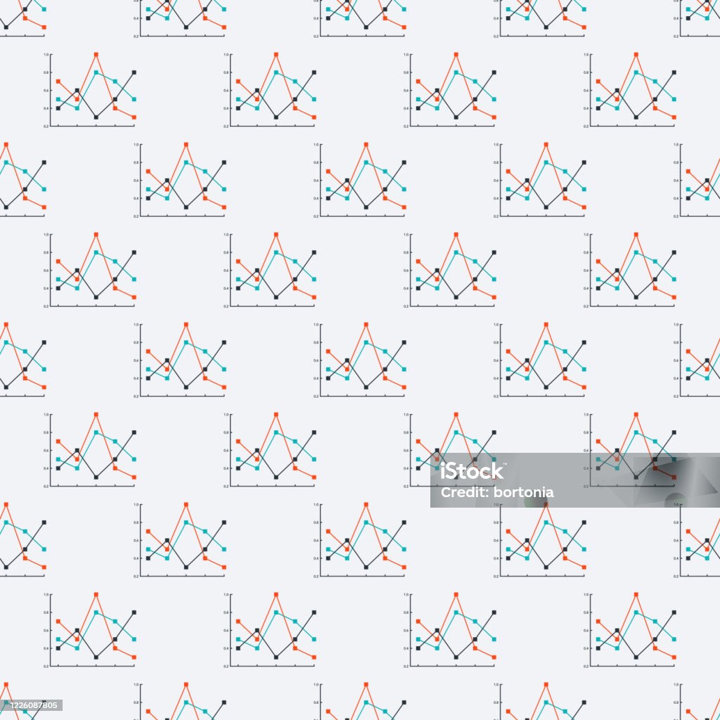 Graph Pattern Styles Line Graph Pattern Stock Illustration - Download Image Now ...