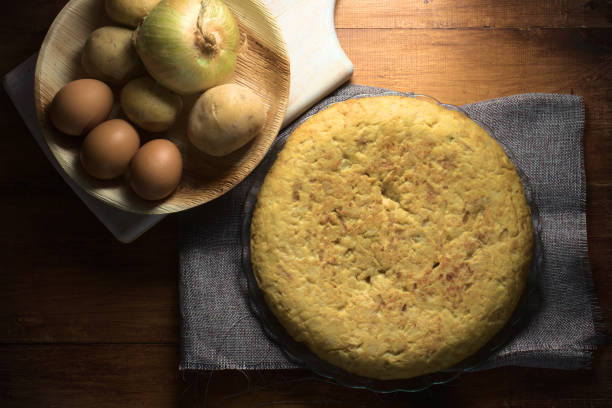 istock Potato omelette with onion or potato omelette, typical Spanish dish, Mediterranean cuisine and diet 1226093239