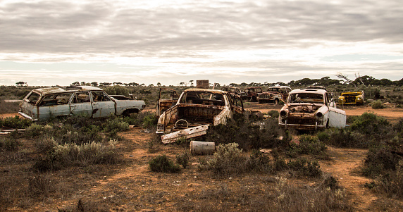 Vintage Abandoned Automobiles Koonalda Homestead, Nullarbor National Park, South Australia