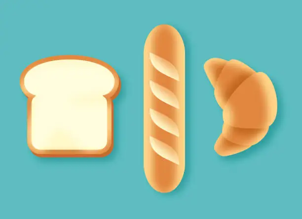 Vector illustration of Breads and Bakery Items