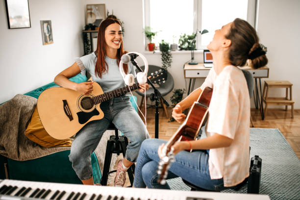 Having fun and enjoying in playing guitars.