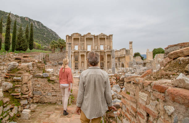 istock Mature couple explores ancient Byzantine ruins 1226103770