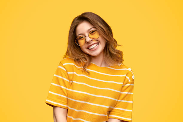 istock Cheerful hipster in yellow shades 1226111094