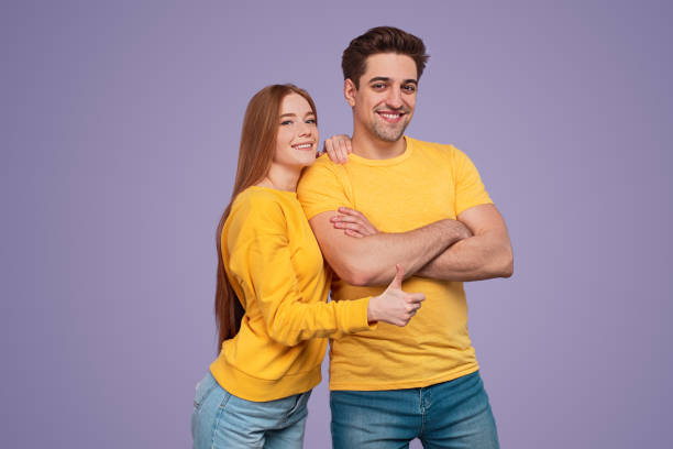 istock Positive young couple looking at camera 1226111178