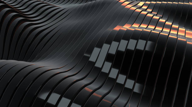 istock Abstract futuristic black background with waves 1226111416