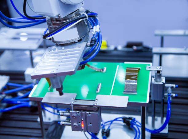 istock Robot connecting Flexible flat cable FFC on print circuit board 1226120090