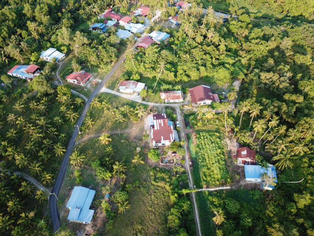 istock Aerial view Malays house in kampung Juru. 1226123803