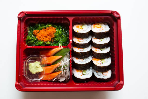 istock Japanese food put in a box placed on a white table 1226127820