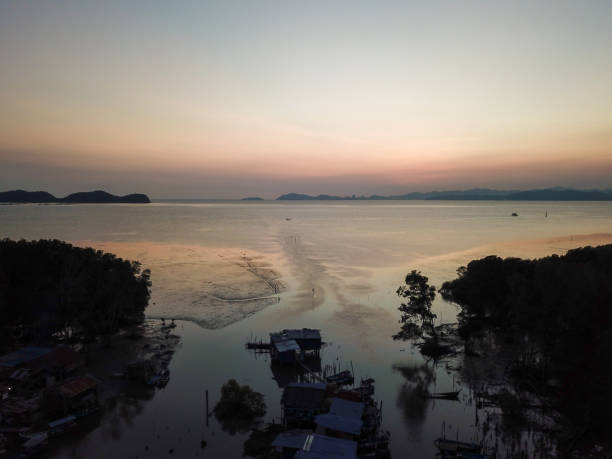 istock Sunset view at fishing village 1226134626