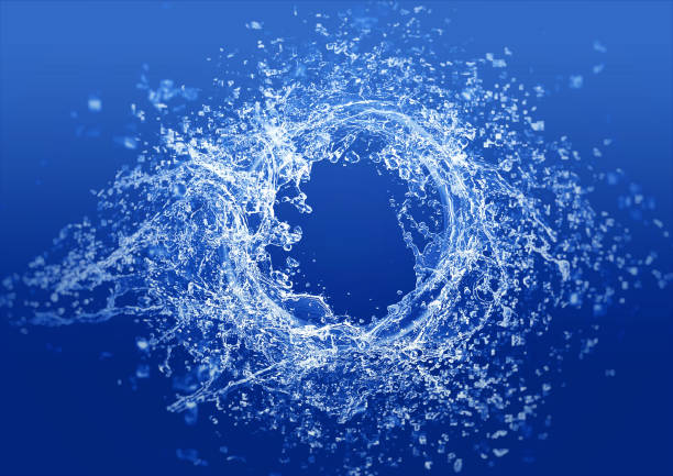抽象的な青い水の円のクローズアップ - ripple nature water close to ストックフォトと画像