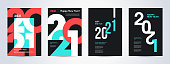 istock Creative concept of 2021 Happy New Year posters set 1226139172