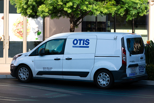 Otis United Technologies service van of Otis Elevator company parked at customer location - Santa Clara, California, USA - 2020