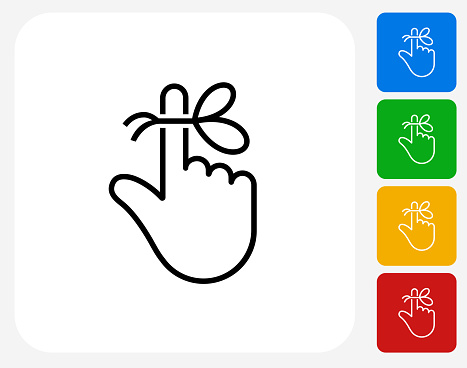 Reminder String on Finger Icon. This 100% royalty free vector illustration is featuring a blue square button with a drop shadow and the main icon is depicted in white. There are 8 additional alternative variations in different colors on the right.