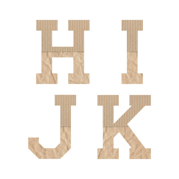 istock Alphabet letters H I J K with brown paper 1226148824