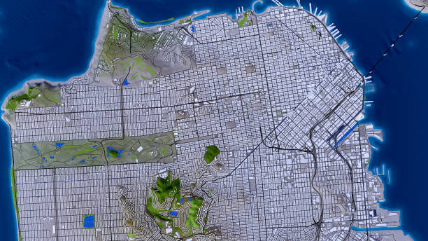 San Francisco 3D Map stock photo