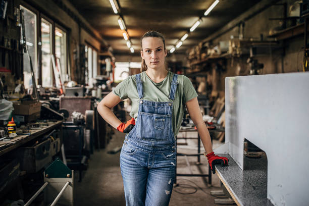 istock One young woman standing in workshop 1226157224