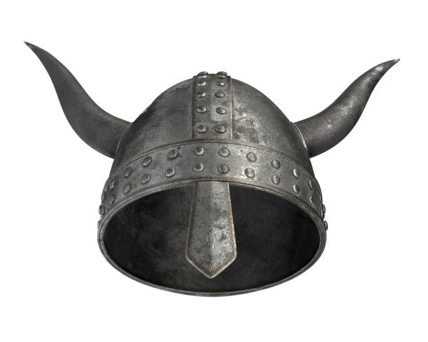 istock 3D render of medieval helmet with horns isolated on white 1226158860