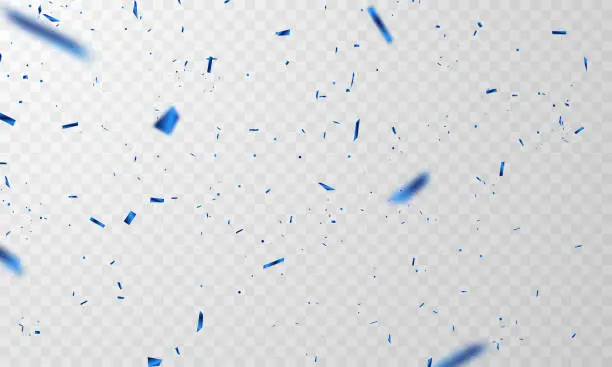 Vector illustration of Celebration background template with confetti blue ribbons. luxury greeting rich card.