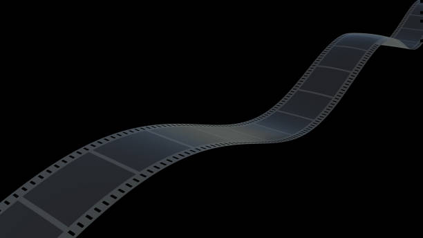 istock 3d rendering of Film strip isolated with black 1226162908
