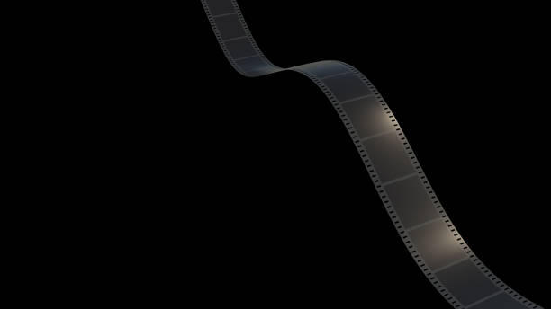 istock 3d rendering of Film strip isolated with black 1226163074