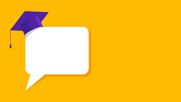 istock Speech bubble with graduation cap. Concept statements about education, school, university. Or a template for a class schedule. 1226173211