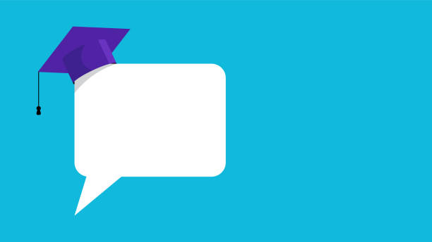 istock Speech bubble with graduation cap. Concept statements about education, school, university. Or a template for a class schedule. 1226173325