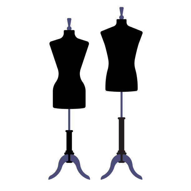 Silhouette Of A Mannequin Female And Male Black Mannequin For Clothing  Stock Illustration - Download Image Now - iStock
