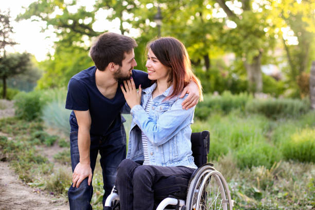 istock Young couple in a park 1226176106