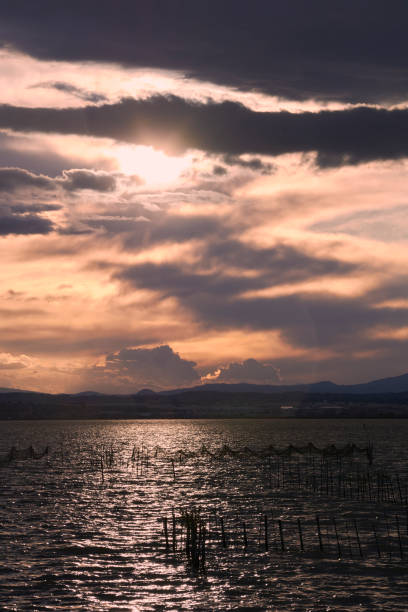 istock Landscape of a lake with storm clouds, 1226181296