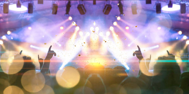 istock Concert hall with people silhouettes 1226181915