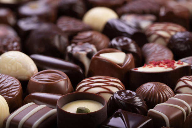 istock chocolate candies with various fillings, sweet food background. 1226183113