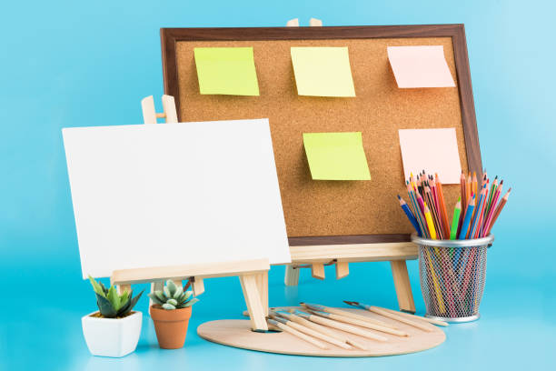 istock Two wooden easels with blank canvas 1226184719