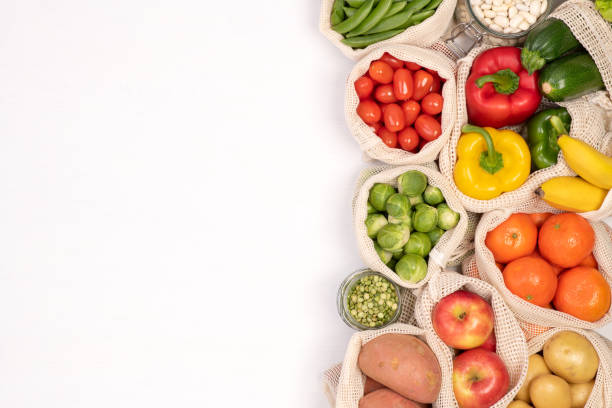 istock Zero waste concept. Fruits and vegetables in eco friendly bags 1226186029