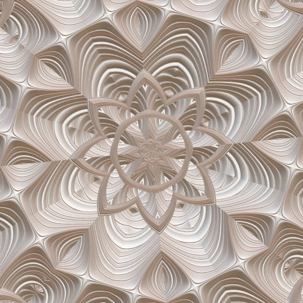 istock Fractal pattern in the style of stucco bas-relief on a gray stone wall 1226190978