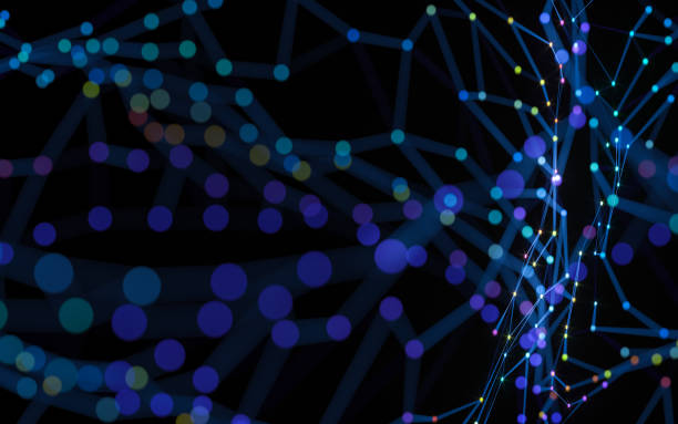 istock Abstract Digital network - grid - mesh - with small bulbs like stars - 3d illustration - rendering 1226192957