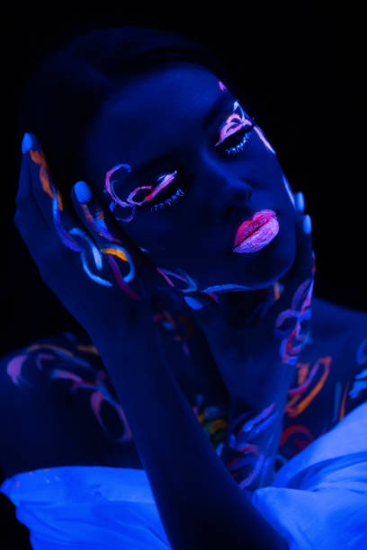 istock beautiful caucasian model with fluorescent make-up 1226195877