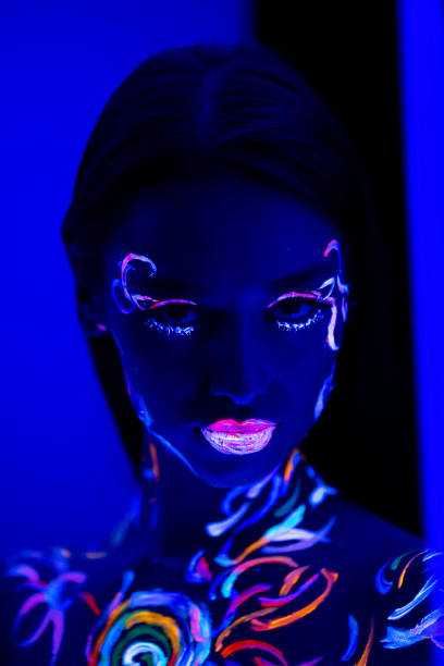 istock confident girl with fluorescent prints on skin 1226198358
