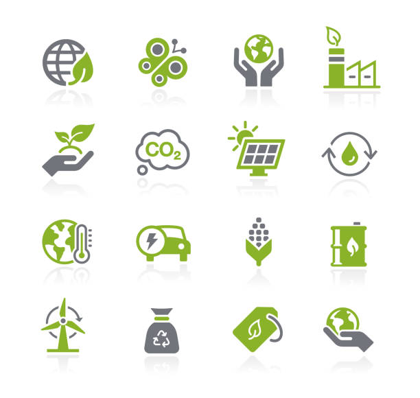 ekologia & ikony energii odnawialnej // seria natura - leaf human hand computer icon symbol stock illustrations