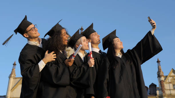 istock A group of multiethnic graduate students making selfie 1226201797