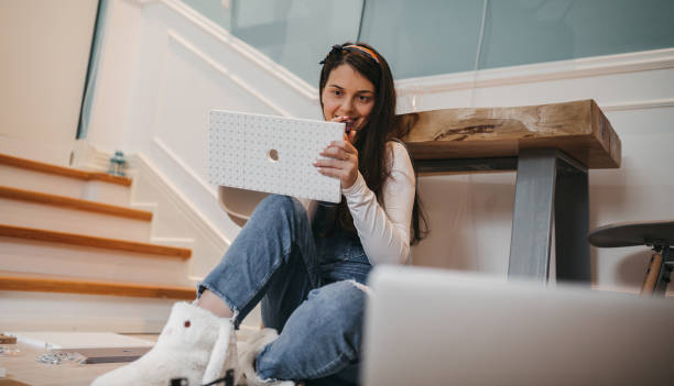 istock Young woman with drill 1226204766